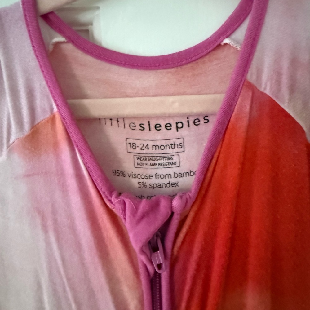 Little Sleepies Sherbet watercolor 18-24 months